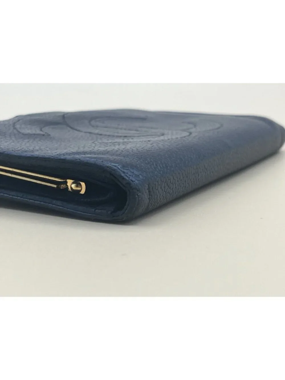 Chanel Timeless CC Long Bifold Wallet Black Caviar Leather Serial Sticker Snap T